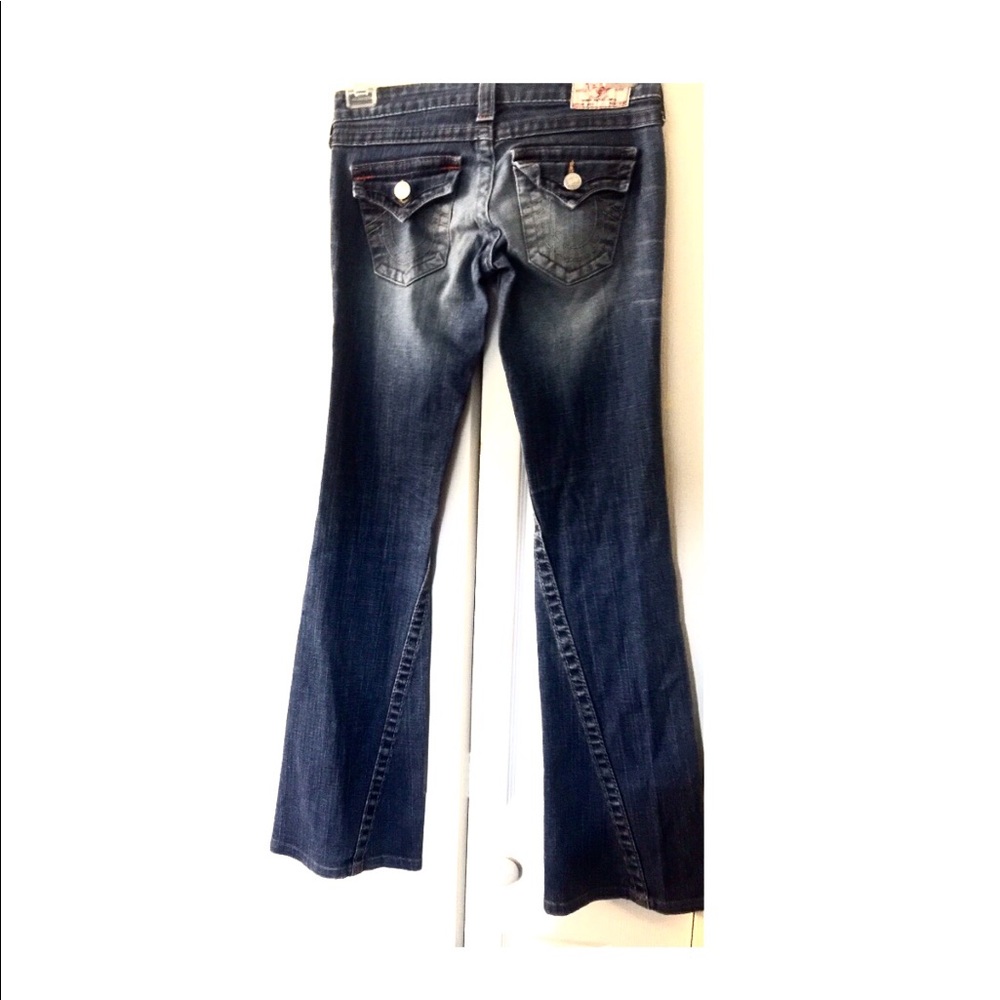 TrueReligion joey flare low Rise Women’s blue jean - Picture 6 of 8